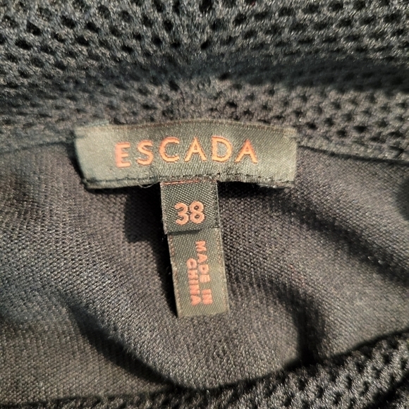 Escada Black Cowl Neck Open Crochet Sleeve Sweater - Picture 6 of 9